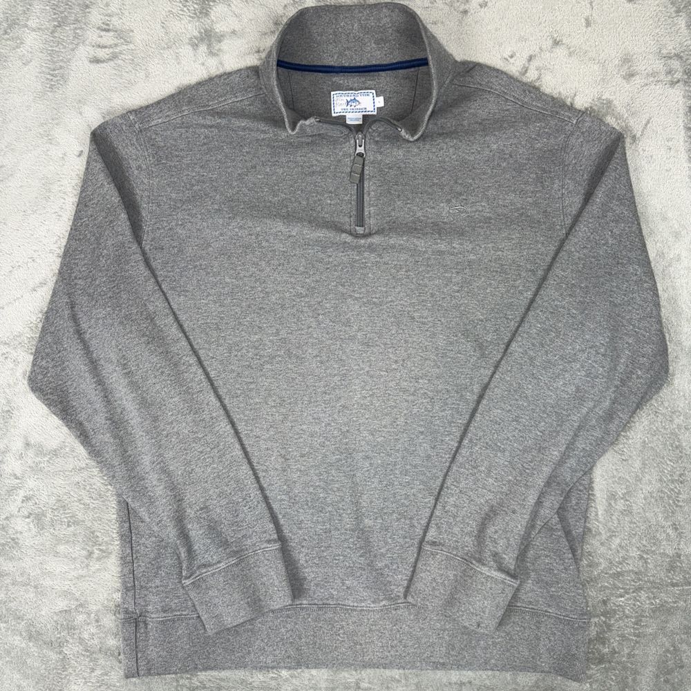Southern Tide Shirt Mens‎ Large Skipjack 1/4 Zip Pullover Gray The Wilds